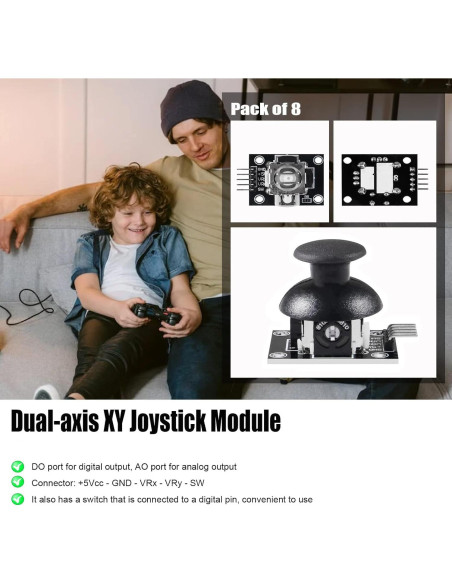 Módulo Joystick Analógico Diitao 8PCS Doble Eje 20cm