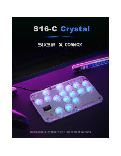 Controlador sin palanca Haute42 S16 Crystal RGB para PC/Switch/PS 2