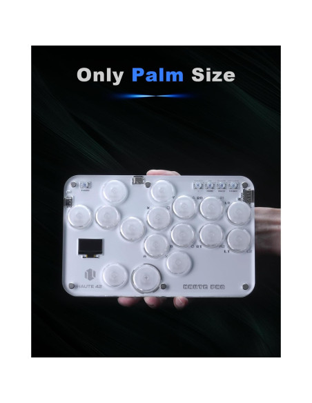 Controlador sin palanca Haute42 S16 Crystal RGB para PC/Switch/PS