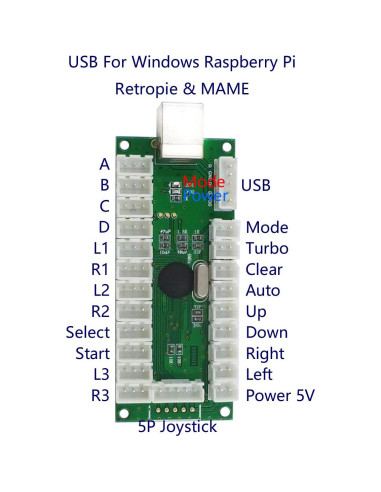 Controlador de Juego SJ@JX para 2 Jugadores DIY LED