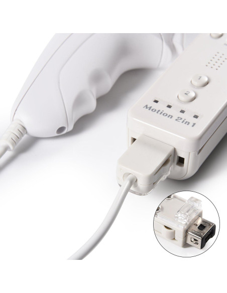 Controlador Nunchuk KIWITATA para Wii y Wii U Blanco