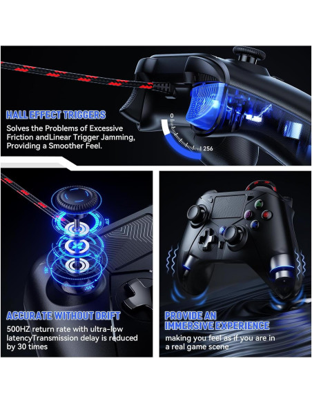 Controlador con cable Gamrombo para PS5 y PC - Negro Controlador con cable Gamrombo para PS5 y PC - Negro