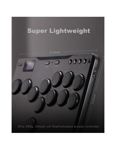 Controlador de Arcade SIXSIR P12 - Ligero, RGB, 12 Botones