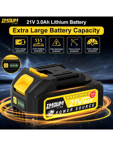 Sierra de Poste Inalámbrica IMOUMLIVE 8" Batería 21V 3Ah