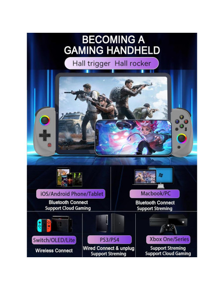 Controlador Inalámbrico Koiiko para iPad y Android RGB Turbo