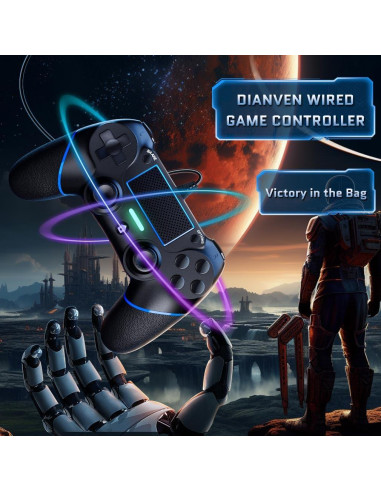 Controlador con cable DIANVEN para PS4 y PC 1.98m