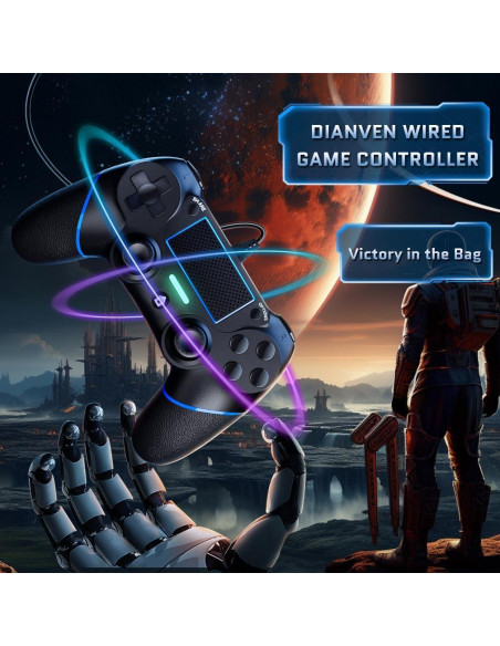 Controlador con cable DIANVEN para PS4 y PC 1.98m