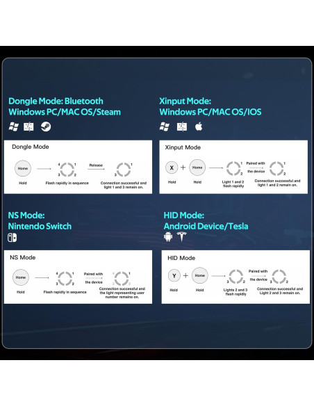 Controlador Inalámbrico C6 abxylute para PC y Switch - 1000Hz