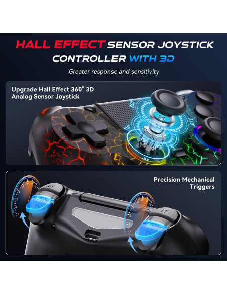 Controlador Inalámbrico GamingBoy RGB para PS4/PC, 1000mAh
