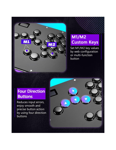 Controlador Arcade GuileKeys GK-21 21 Botones RGB para PS4/PC