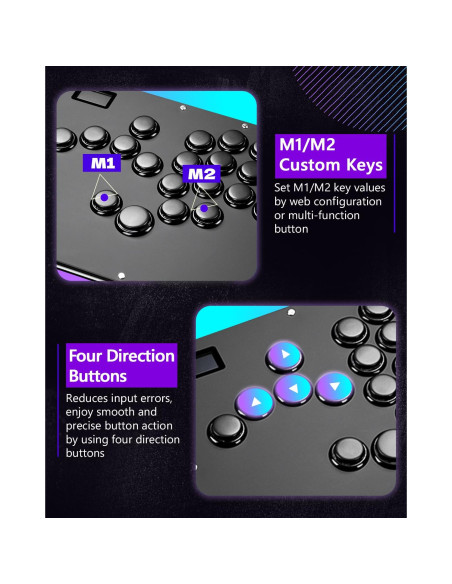 Controlador Arcade GuileKeys GK-21 21 Botones RGB para PS4/PC