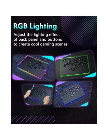 Controlador Arcade GuileKeys GK-21 21 Botones RGB para PS4/PC