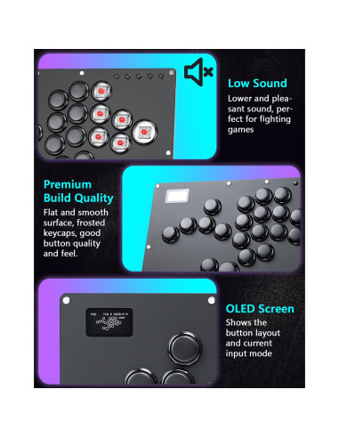 Controlador Arcade GuileKeys GK-21 21 Botones RGB para PS4/PC