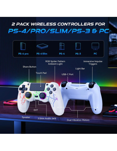 Controlador Inalámbrico GamingBoy RGB para PS4 y PC