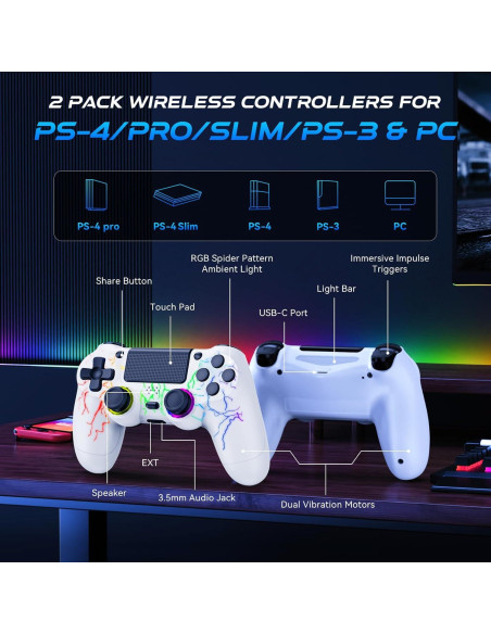 Controlador Inalámbrico GamingBoy RGB para PS4 y PC