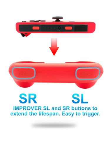 Agarre Controlador EIMGO para Nintendo Switch Joy-Con Rojo+Azul