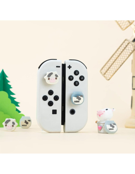 GeekShare Tapones Silicona Joy Con Vaca Lechera 4PCS