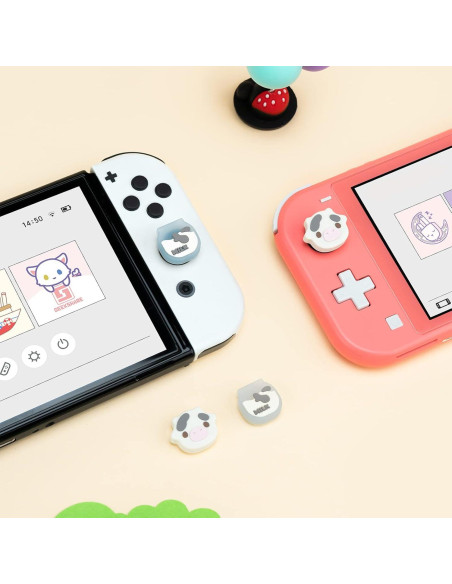 GeekShare Tapones Silicona Joy Con Vaca Lechera 4PCS