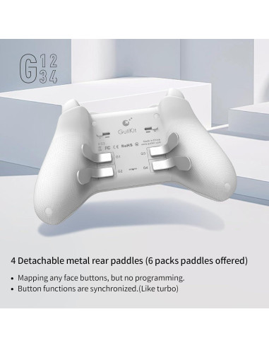 Controlador GuliKit KK3 Max Inalámbrico para Switch y PC - Blanco