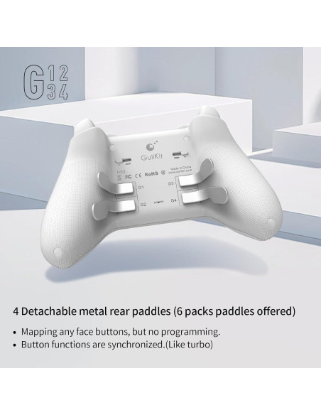 Controlador GuliKit KK3 Max Inalámbrico para Switch y PC - Blanco