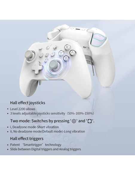 Controlador GuliKit KK3 Max Inalámbrico para Switch y PC - Blanco