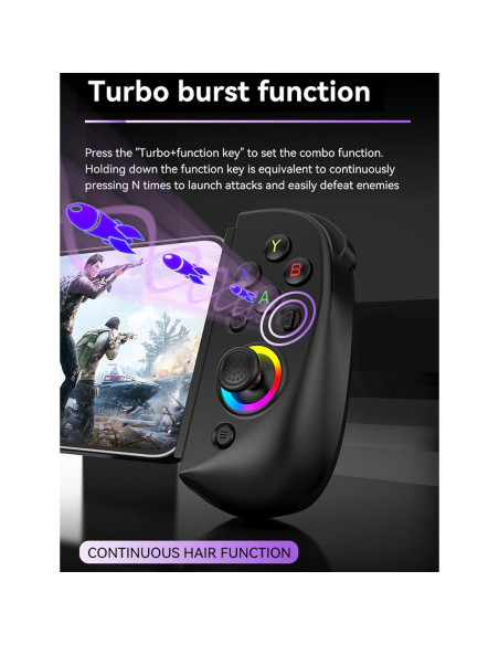 Controlador Inalámbrico Koiiko para iPad y Android, Negro