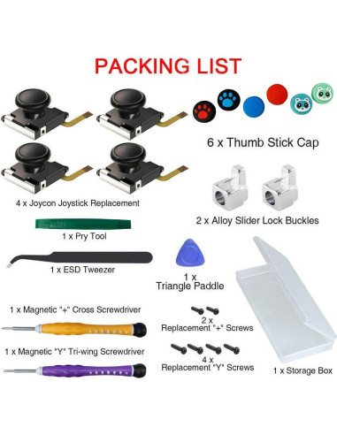 Repuesto Joystick Joycon QUMOX 4 Piezas para Ntdo Switch