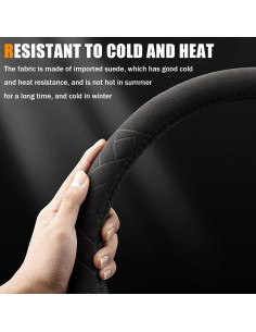 Cubierta de Volante Bittwee Suede Antideslizante 37-38 cm Rojo 2