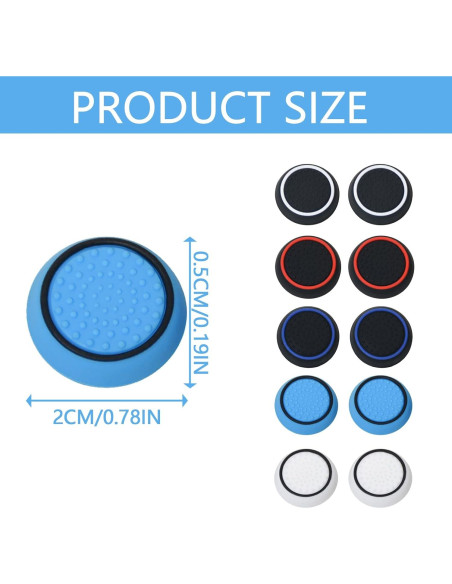 10 Tapas de Joystick Silicona ECOMAID para PS5, PS4, Xbox
