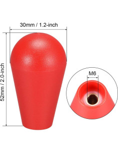 Mango de Joystick Elíptico uxcell M6 Blanco Rojo 2 Piezas 2