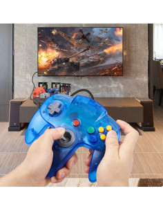 Controlador N64 KIWITATA 2 Pack Azul Claro con Cable 2