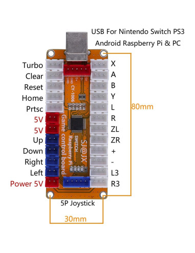 Controlador de Juego SJ@JX LED 2 Jugadores Joystick 8 Vías