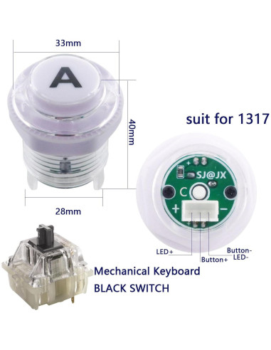 Controlador de Juego SJ@JX LED 2 Jugadores Joystick 8 Vías