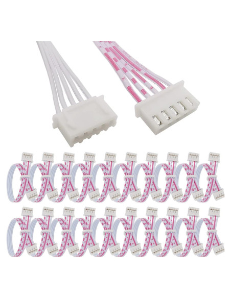 Cable de 5 Pines Hembra a Hembra JST 2.54mm 20cm 20PCS DKARDU