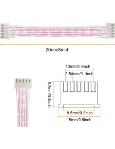 Cable de 5 Pines Hembra a Hembra JST 2.54mm 20cm 20PCS DKARDU 2