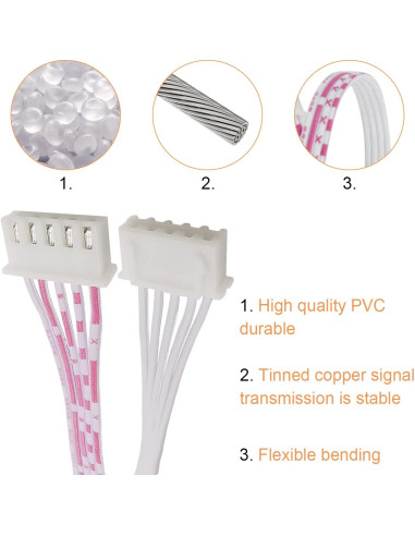 Cable de 5 Pines Hembra a Hembra JST 2.54mm 20cm 20PCS DKARDU