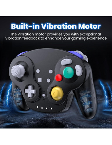 Controlador Inalámbrico SAFFUN GameCube USB Recargable Negro