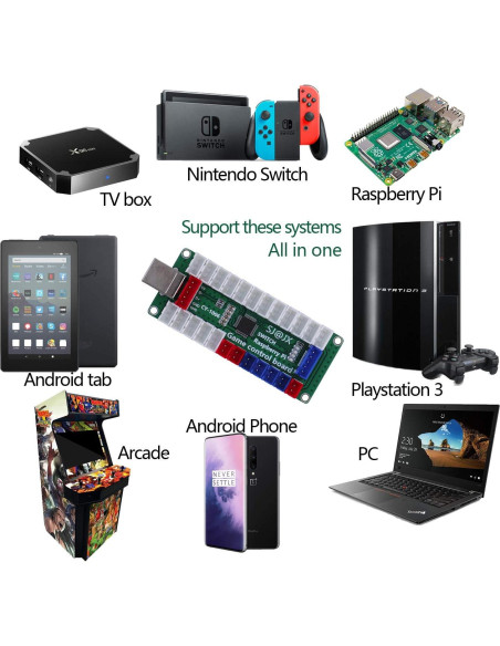 Controlador de Juego SJ@JX LED 2 Jugadores Joystick 8 vías