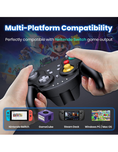 Controlador Inalámbrico SAFFUN GameCube USB Recargable Negro