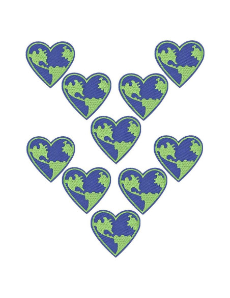 Kit de 10 Parches Bordados Corazón Salvar la Tierra Zhiheng Kit de 10 Parches Bordados Corazón Salvar la Tierra Zhiheng