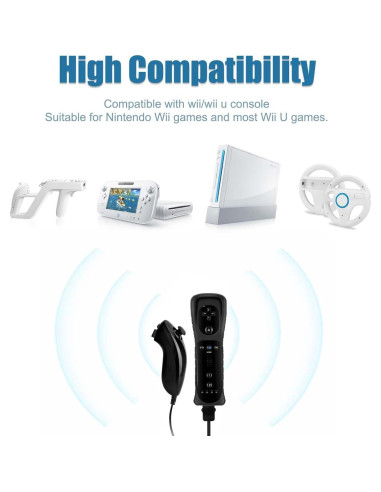 Control Remoto Edorco para Wii y Wii U - 2 Sets Inalámbricos