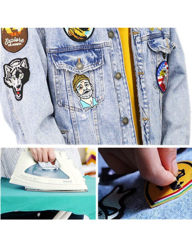 Kit de 10 Parches Bordados Corazón Salvar la Tierra Zhiheng