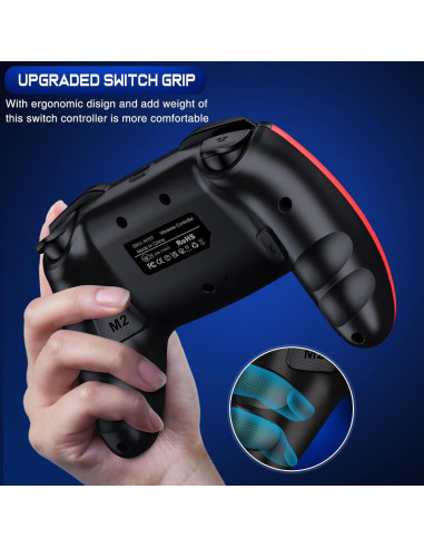 Controlador Inalámbrico Qixun para Switch Rojo y Azul