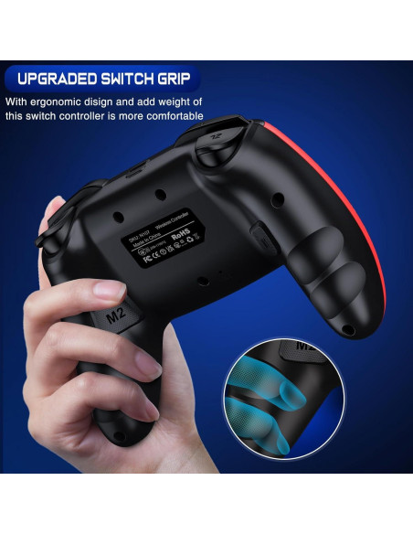 Controlador Inalámbrico Qixun para Switch Rojo y Azul