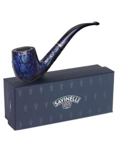 Pipa de Brezo Savinelli Alligator Azul 606 KS Hecha a Mano