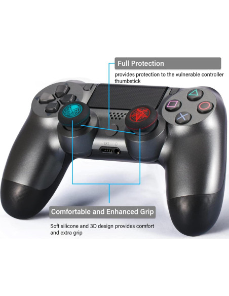 Cubierta de agarre de pulgar PlayRealm x 4 para PS5, PS4, Xbox