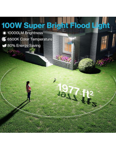 Luz de Inundación LED Olafus 100W con Sensor de Movimiento IP65 2