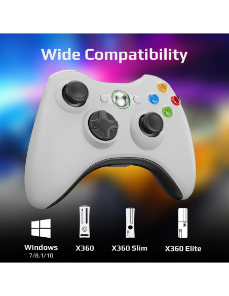 Controlador Inalámbrico ISHAKO para Xbox 360 y PC - Blanco