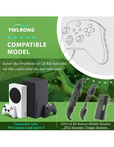 Reemplazo Botones Bumper Lb Rb Xbox Series S/X - 2 Piezas