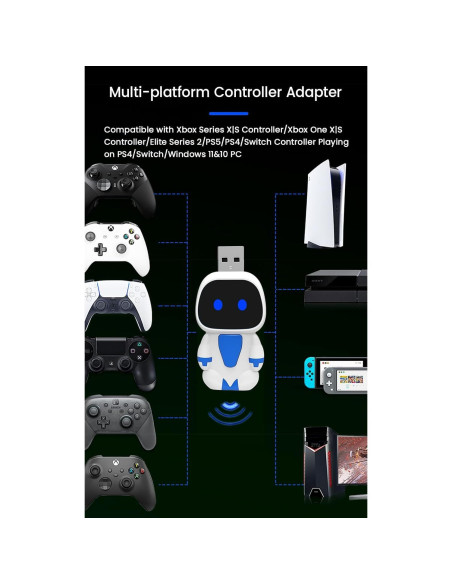 Adaptador Inalámbrico Bluetooth Ralan para Switch, PS4, PS5